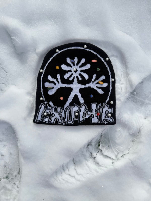 Black/White Splat Beanie