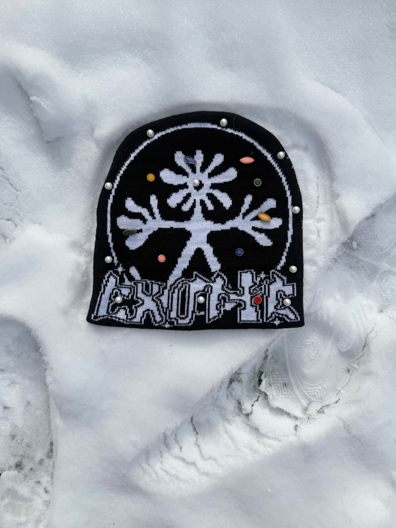 Black/White Splat Beanie