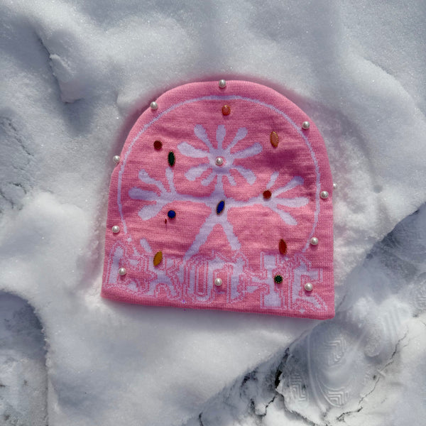 Powder Pink Splat Beanie