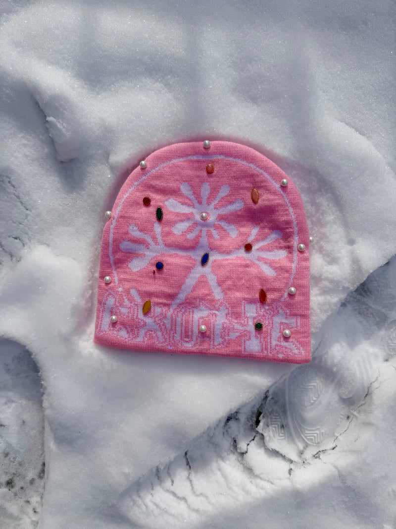 Powder Pink Splat Beanie