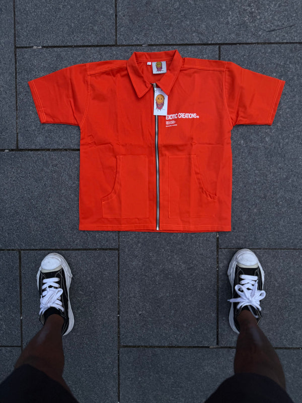 Orange Construction Zip-Up