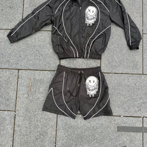 Black Windbreaker set