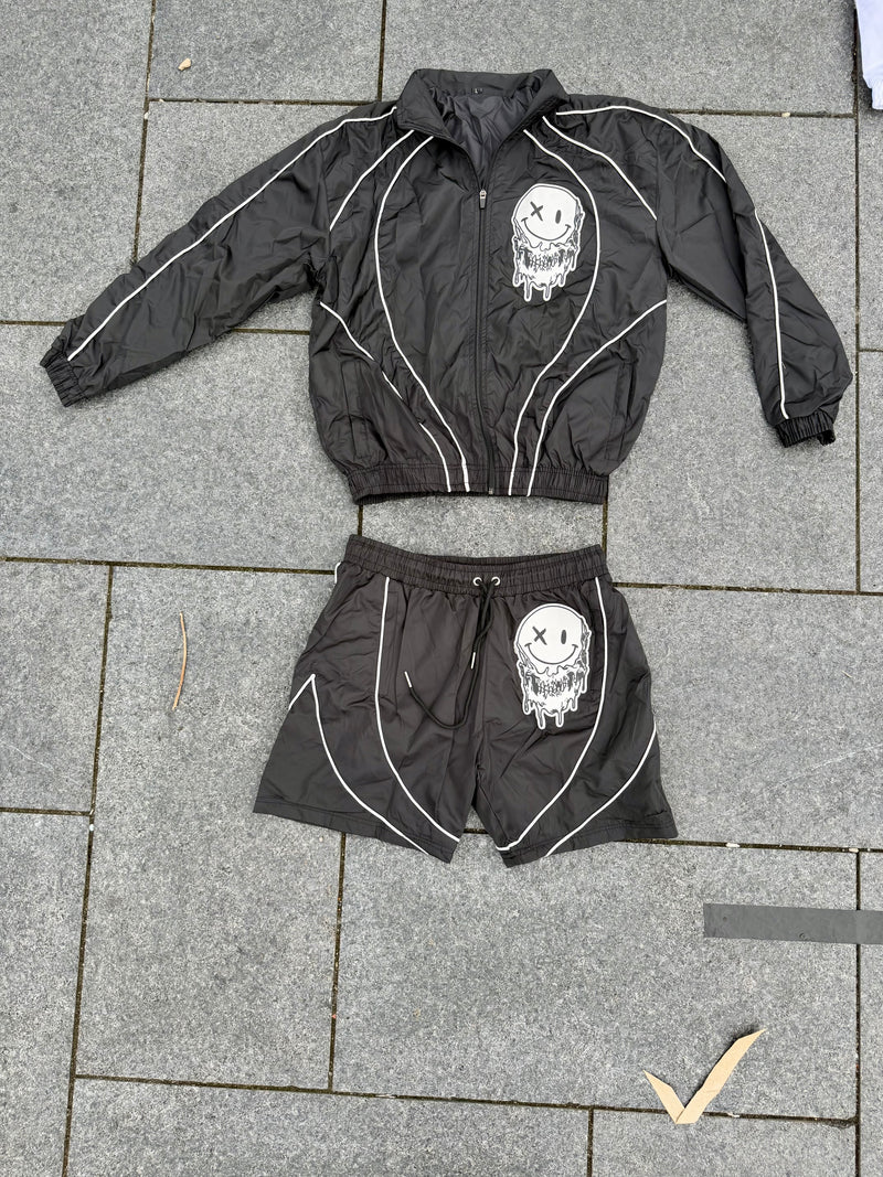 Black Windbreaker set