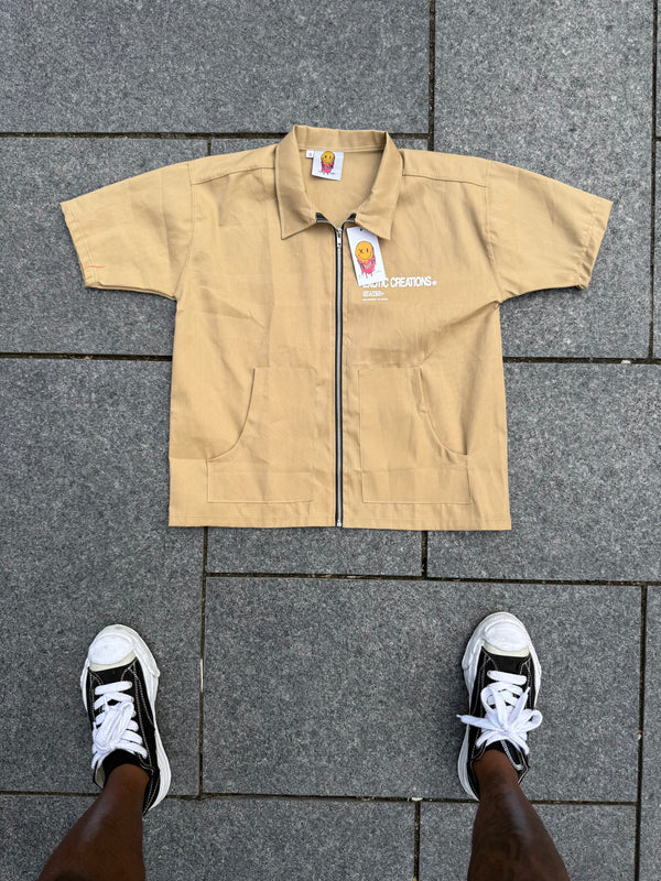 Khaki Construction Zip-Up