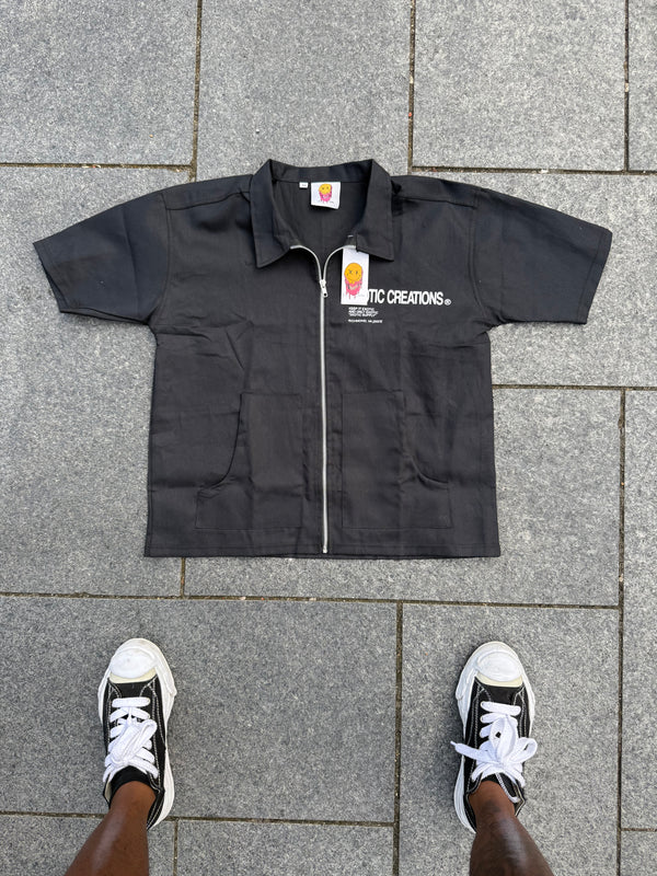 Black Construction Zip-Up