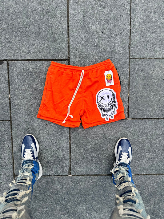 Orange mesh shorts