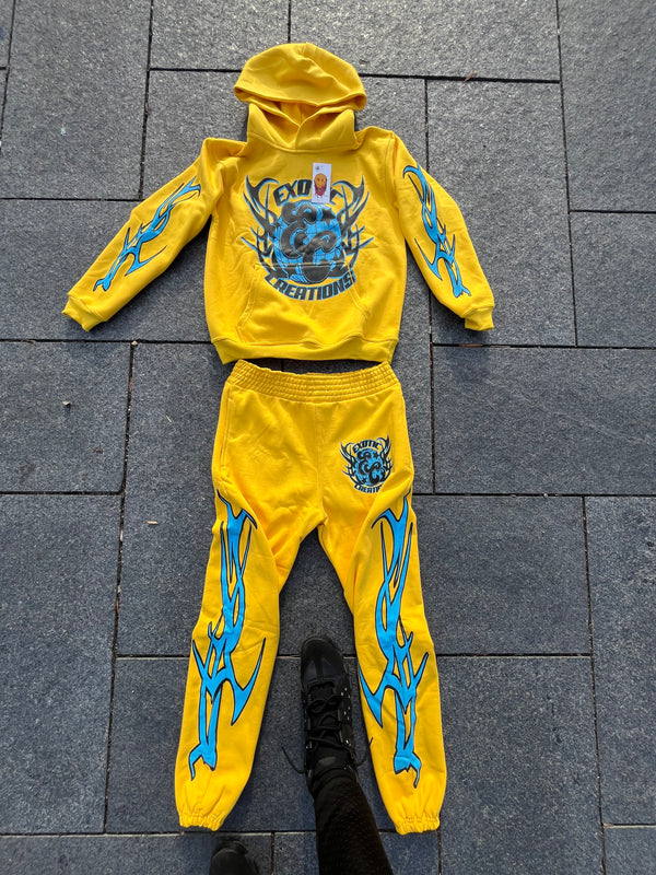 Electric blue/ yellow
