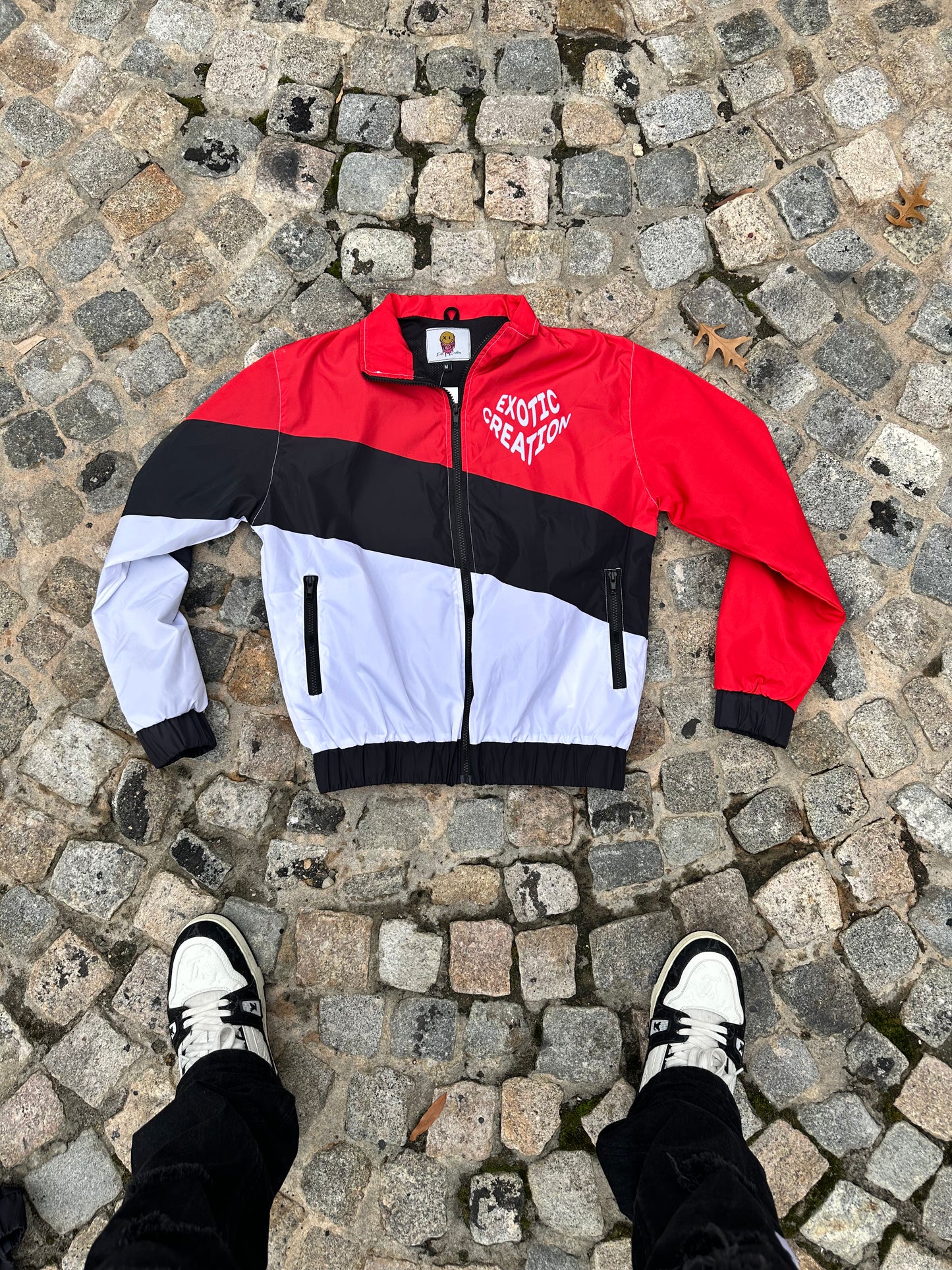 Fire red windbreaker